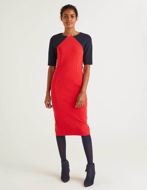 Poppy Ottoman Dress - Red/Navy Poppy Ottoman Dress - Red/Navy
