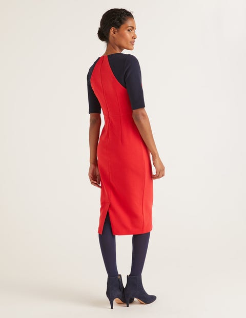 Poppy Ottoman Dress - Red/Navy Poppy Ottoman Dress - Red/Navy
