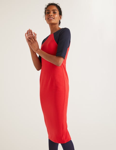 Poppy Ottoman Dress - Red/Navy Poppy Ottoman Dress - Red/Navy