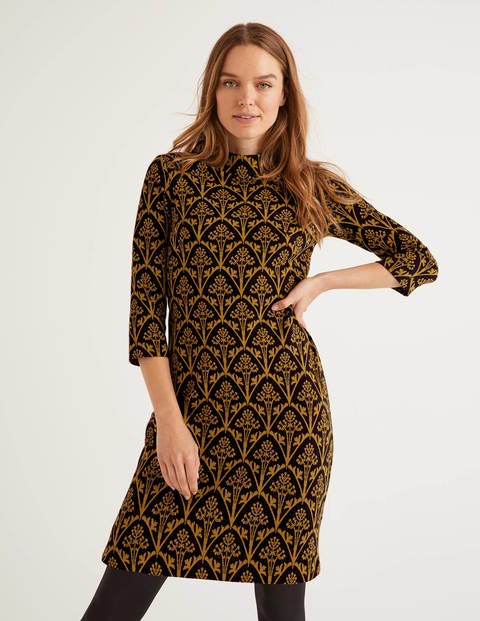 Victoria Jacquard-Kleid - Schwarz/Trompete, Mohnknospe Victoria Jacquard-Kleid - Schwarz/Trompete, Mohnknospe