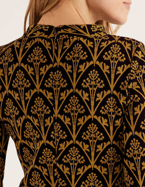 Victoria Jacquard-Kleid - Schwarz/Trompete, Mohnknospe Victoria Jacquard-Kleid - Schwarz/Trompete, Mohnknospe