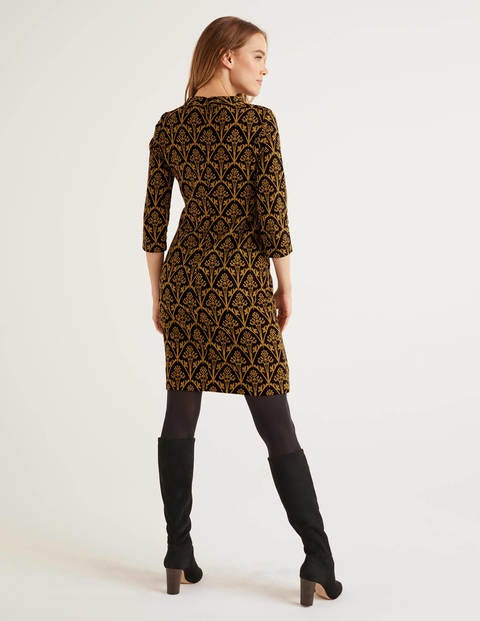 Victoria Jacquard-Kleid - Schwarz/Trompete, Mohnknospe Victoria Jacquard-Kleid - Schwarz/Trompete, Mohnknospe