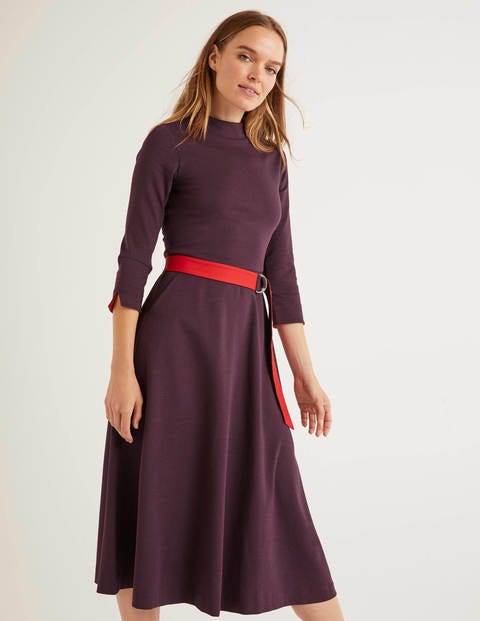 Nerissa Ponte Dress - Fig/Poinsetta Nerissa Ponte Dress - Fig/Poinsetta