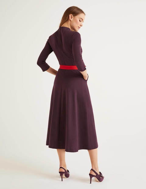 Nerissa Ponte Dress - Fig/Poinsetta Nerissa Ponte Dress - Fig/Poinsetta