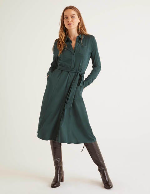 Susannah Jersey Shirt Dress - Midnight Garden Susannah Jersey Shirt Dress - Midnight Garden