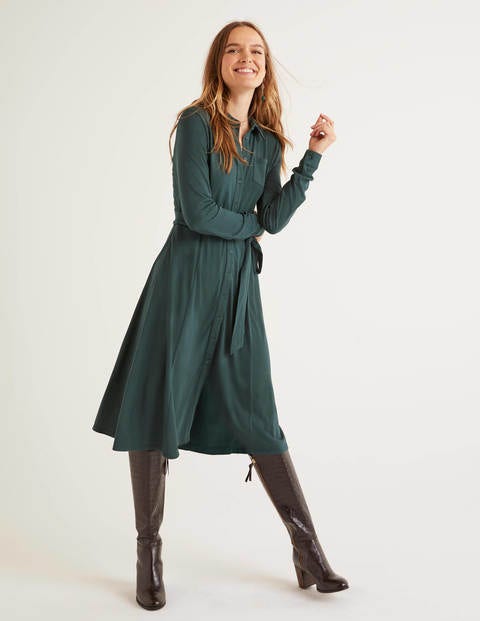 Susannah Jersey Shirt Dress - Midnight Garden Susannah Jersey Shirt Dress - Midnight Garden