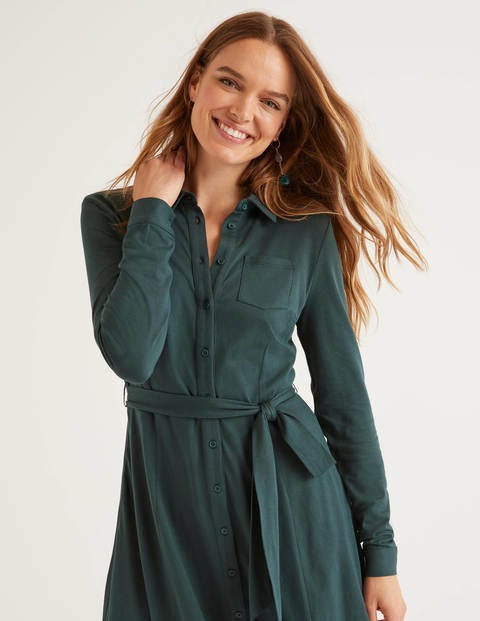 Susannah Jersey Shirt Dress - Midnight Garden Susannah Jersey Shirt Dress - Midnight Garden