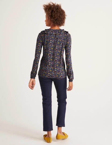 Catriona Jersey Top - French Navy, Crown Ditsy Catriona Jersey Top - French Navy, Crown Ditsy
