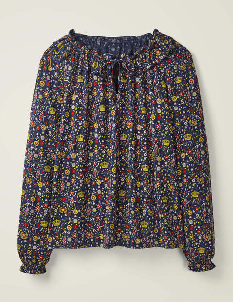 Catriona Jersey Top - French Navy, Crown Ditsy Catriona Jersey Top - French Navy, Crown Ditsy