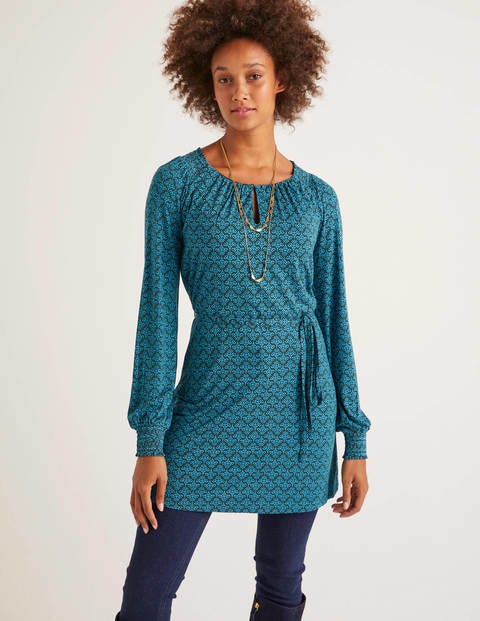 Clementine Jersey Tunic - Midnight Garden, Poppyseed Bud Clementine Jersey Tunic - Midnight Garden, Poppyseed Bud