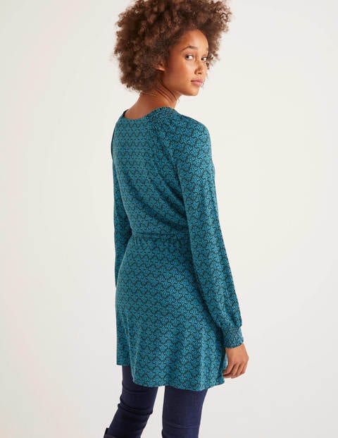 Clementine Jersey Tunic - Midnight Garden, Poppyseed Bud Clementine Jersey Tunic - Midnight Garden, Poppyseed Bud