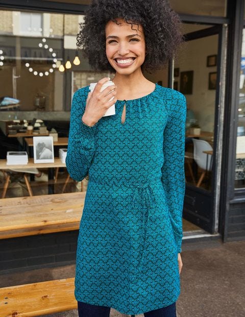 Clementine Jersey Tunic - Midnight Garden, Poppyseed Bud Clementine Jersey Tunic - Midnight Garden, Poppyseed Bud