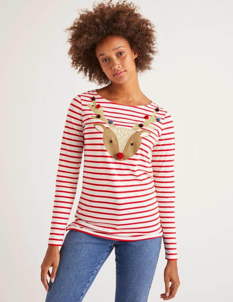 Christmas Breton - Ivory/Red Reindeer Christmas Breton - Ivory/Red Reindeer