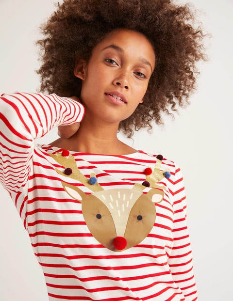 Christmas Breton - Ivory/Red Reindeer Christmas Breton - Ivory/Red Reindeer