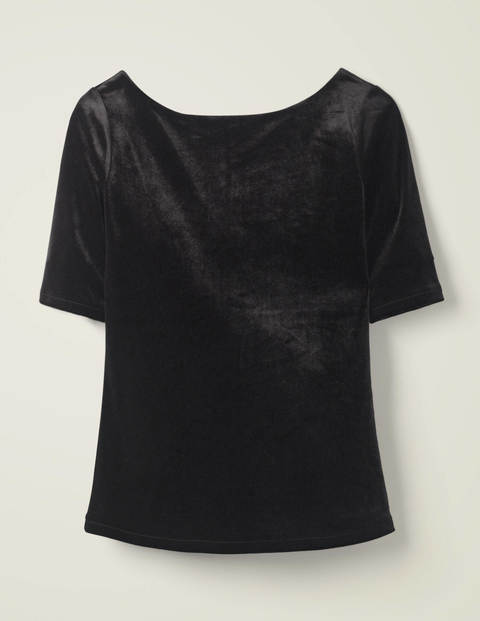 Top Laura En Velours À Dos Échancré - Noir Top Laura En Velours À Dos Échancré - Noir