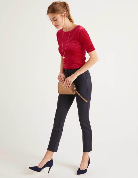 Laura Scoop Back Velvet Top - Poinsettia Laura Scoop Back Velvet Top - Poinsettia