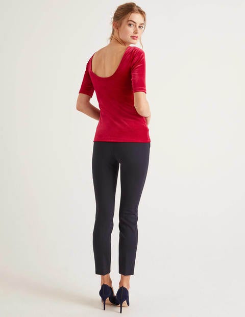 Laura Scoop Back Velvet Top - Poinsettia Laura Scoop Back Velvet Top - Poinsettia