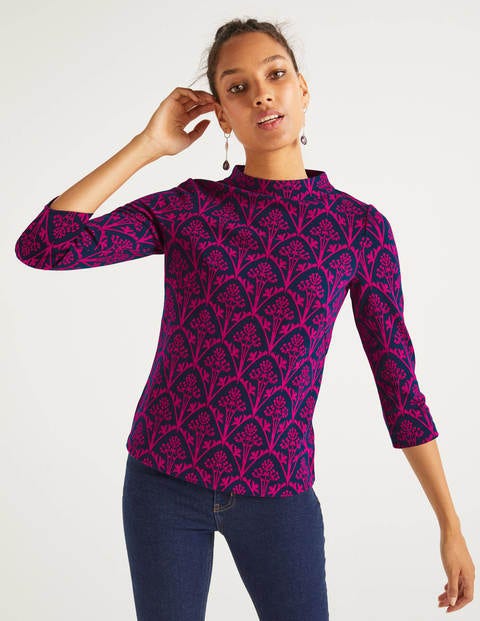 Victoria Jacquard-Oberteil - Englische Beere, Mohnknospe Victoria Jacquard-Oberteil - Englische Beere, Mohnknospe