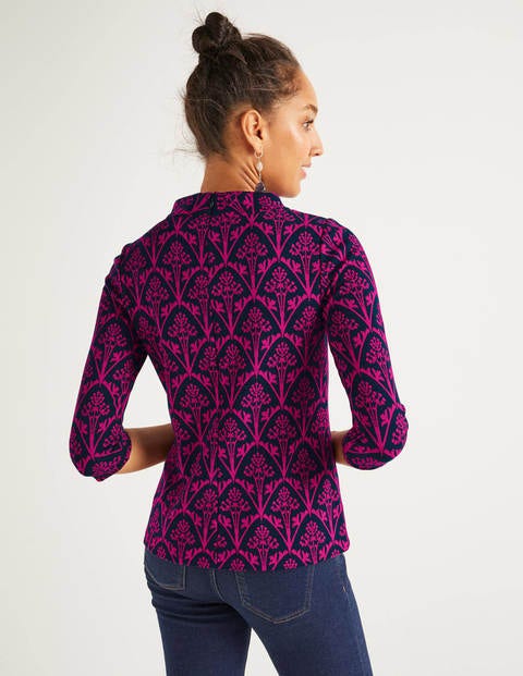 Victoria Jacquard-Oberteil - Englische Beere, Mohnknospe Victoria Jacquard-Oberteil - Englische Beere, Mohnknospe
