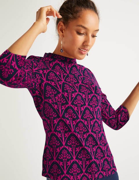 Victoria Jacquard-Oberteil - Englische Beere, Mohnknospe Victoria Jacquard-Oberteil - Englische Beere, Mohnknospe