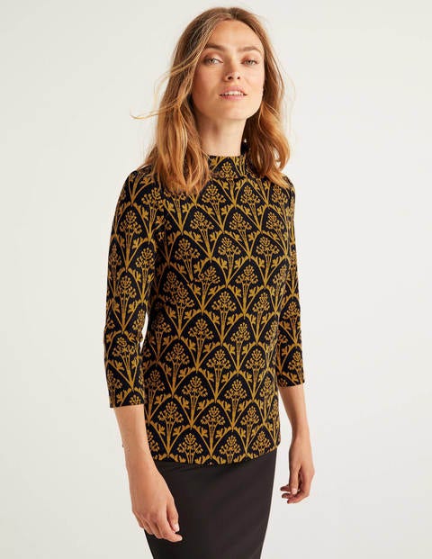 Victoria Jacquard-Oberteil - Schwarz/Trompetengold, Mohnknospe Victoria Jacquard-Oberteil - Schwarz/Trompetengold, Mohnknospe