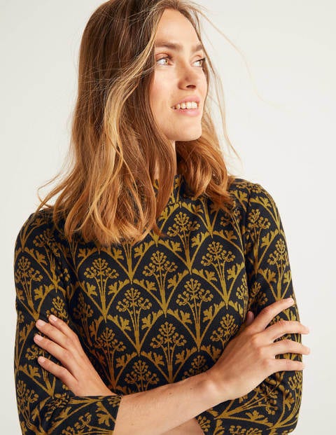 Victoria Jacquard-Oberteil - Schwarz/Trompetengold, Mohnknospe Victoria Jacquard-Oberteil - Schwarz/Trompetengold, Mohnknospe