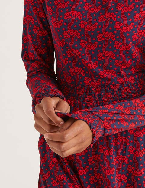 Alice Jersey Dress - French Navy, Floral Wave Alice Jersey Dress - French Navy, Floral Wave