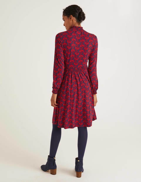 Alice Jersey Dress - French Navy, Floral Wave Alice Jersey Dress - French Navy, Floral Wave