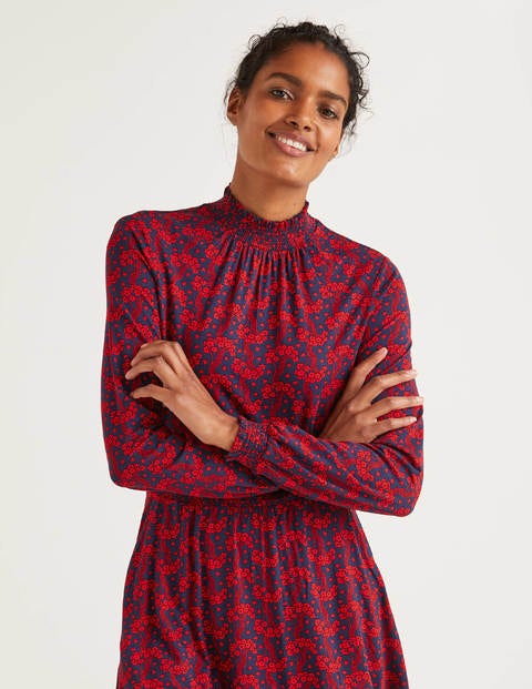Alice Jersey Dress - French Navy, Floral Wave Alice Jersey Dress - French Navy, Floral Wave