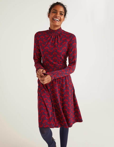 Alice Jersey Dress - French Navy, Floral Wave Alice Jersey Dress - French Navy, Floral Wave