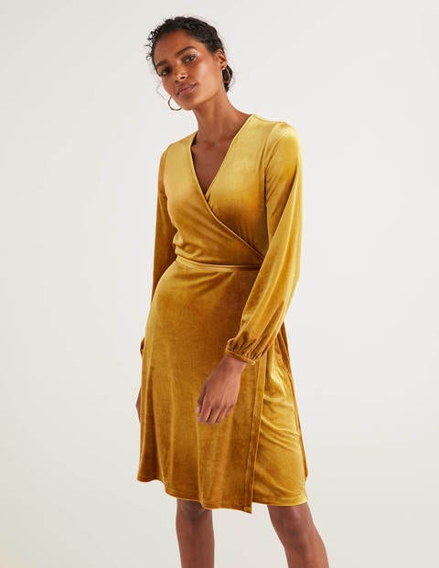 Ellie Velvet Wrap Dress - Trumpet Ellie Velvet Wrap Dress - Trumpet