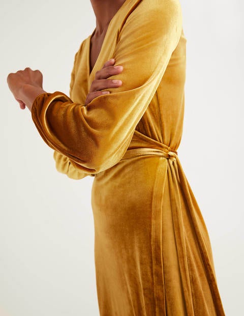 Ellie Velvet Wrap Dress - Trumpet Ellie Velvet Wrap Dress - Trumpet