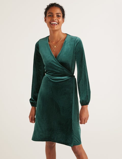 green velvet wrap dress uk