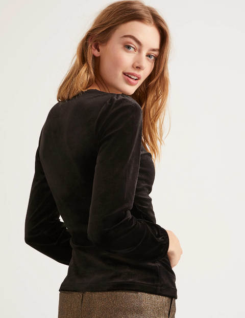 Ellie Velvet Wrap Top - Black Ellie Velvet Wrap Top - Black