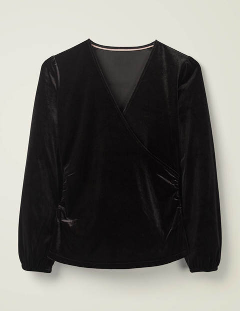 Ellie Velvet Wrap Top - Black Ellie Velvet Wrap Top - Black