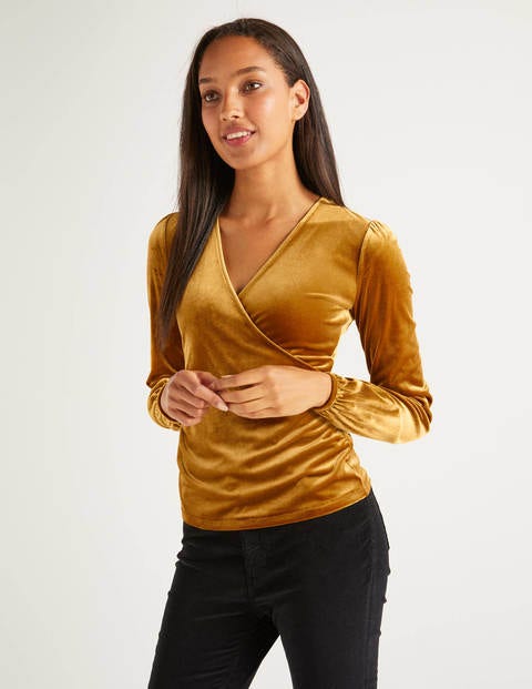 Ellie Velvet Wrap Top - Trumpet Ellie Velvet Wrap Top - Trumpet