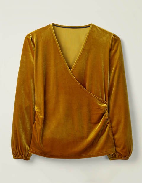 Ellie Velvet Wrap Top - Trumpet Ellie Velvet Wrap Top - Trumpet