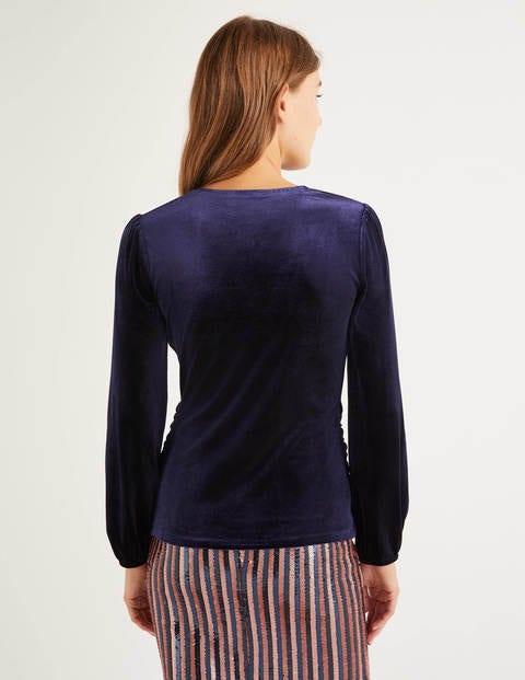 Top Cache-Cœur Ellie En Velours - Bleu marine Top Cache-Cœur Ellie En Velours - Bleu marine