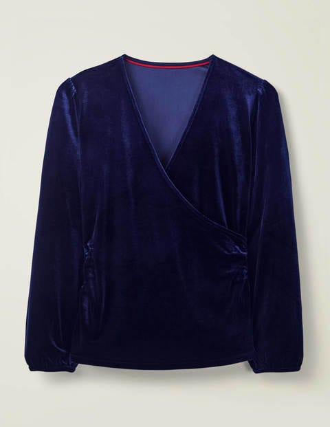 Top Cache-Cœur Ellie En Velours - Bleu marine Top Cache-Cœur Ellie En Velours - Bleu marine