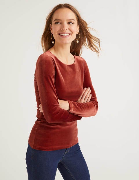 Suki Velvet Top - Conker Suki Velvet Top - Conker