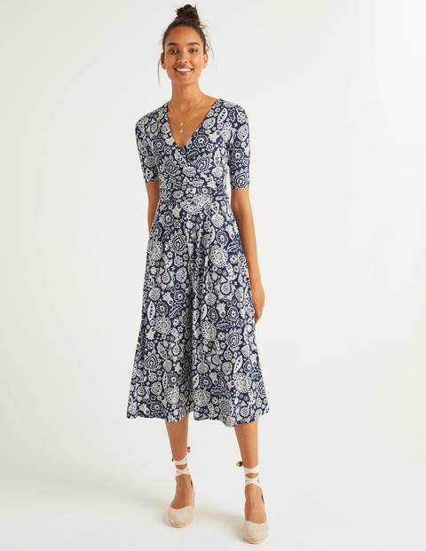 Kassidy Jersey Midi Dress - French Navy, Festival Paisley Kassidy Jersey Midi Dress - French Navy, Festival Paisley