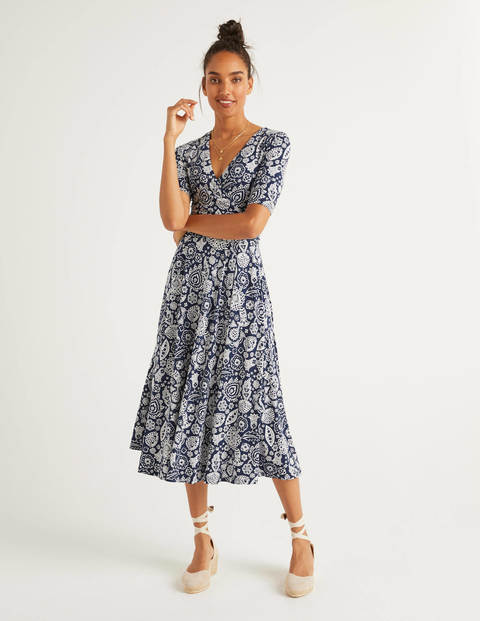 Kassidy Jersey Midi Dress - French Navy, Festival Paisley Kassidy Jersey Midi Dress - French Navy, Festival Paisley