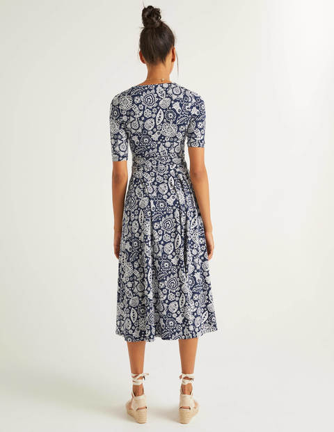 Kassidy Jersey Midi Dress - French Navy, Festival Paisley Kassidy Jersey Midi Dress - French Navy, Festival Paisley