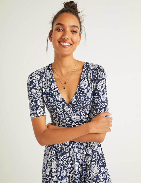 Kassidy Jersey Midi Dress - French Navy, Festival Paisley Kassidy Jersey Midi Dress - French Navy, Festival Paisley