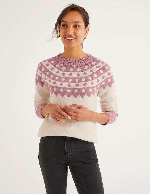 Rhea Fair-Isle-Pullover - Naturweiß Rhea Fair-Isle-Pullover - Naturweiß