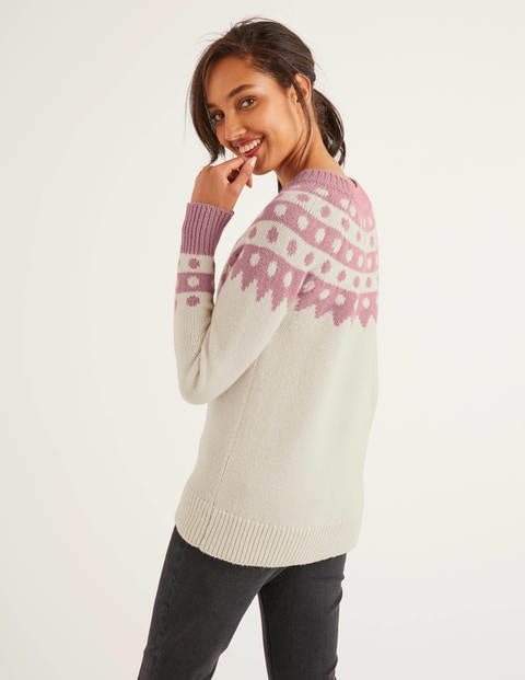 Rhea Fair-Isle-Pullover - Naturweiß Rhea Fair-Isle-Pullover - Naturweiß