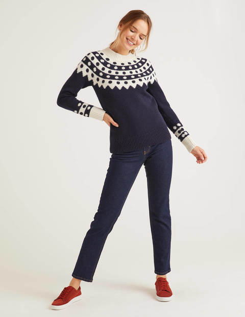 Rhea Fair Isle Jumper - Navy/Ivory Rhea Fair Isle Jumper - Navy/Ivory