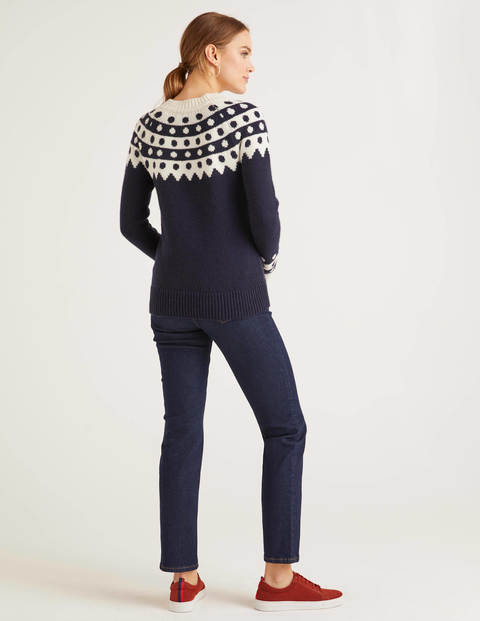 Rhea Fair Isle Jumper - Navy/Ivory Rhea Fair Isle Jumper - Navy/Ivory