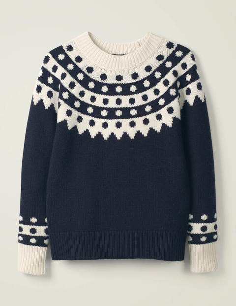 Rhea Fair Isle Jumper - Navy/Ivory Rhea Fair Isle Jumper - Navy/Ivory