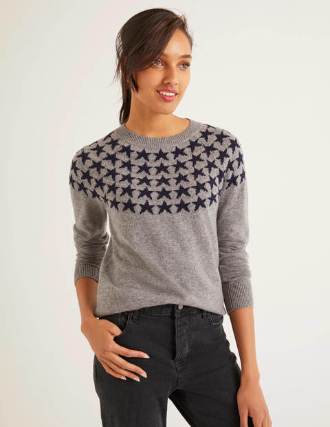 Zoe Fair-Isle-Pullover - Grau Melange Zoe Fair-Isle-Pullover - Grau Melange